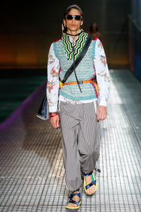 Prada SS 2017 Side Zip Check Pants