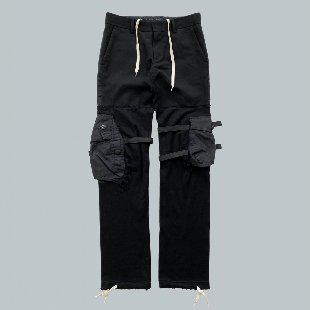 Takahiro Miyashita NUMBER (N)INE Black Hybrid Cargo Pants AW2005