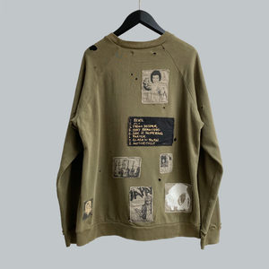 Raf Simons AW 2001-02 “ Riot Riot Riot!" Patched Crewneck Sweater