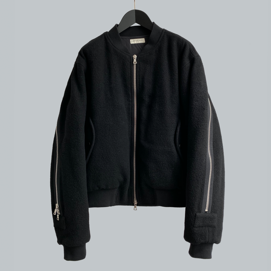 AW 2014 Dries Van Noten Wool Back Zip Bomber