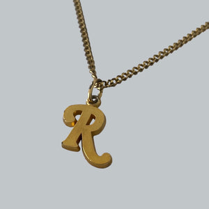 Raf Simons Plated Gold "R" Necklace